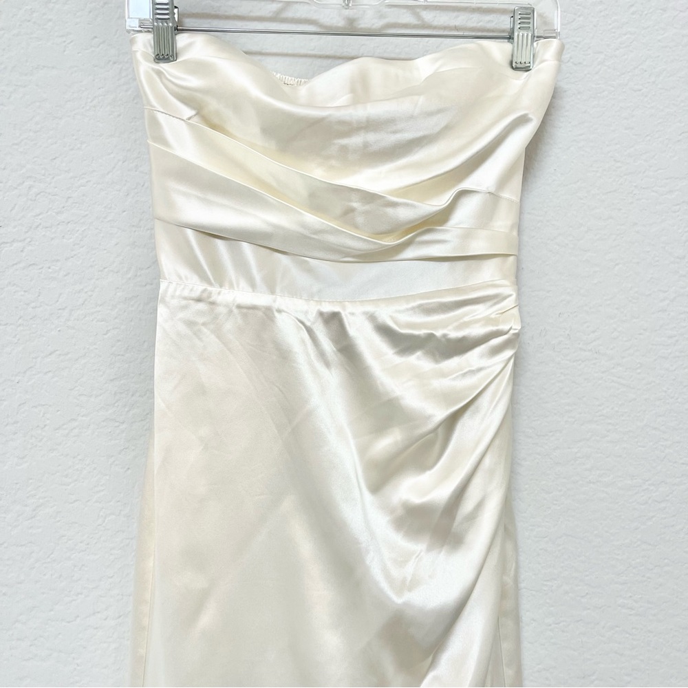 Reformation Barrow Silk Dress Strapless Gown Ivory Size 0 - Picture 2 of 6